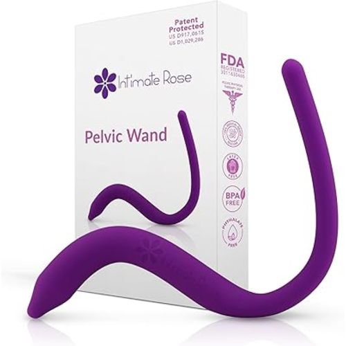 Intimate Rose Pelvic Wand, Pelvic Floor Muscle Trigger Point Massager, Perineal Massage Tool for Pelvic Physical Therapy & Pain Relief, BPA-Free, Latex-Free, Standard (Non-Vibration)