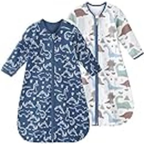 Yoofoss Baby Sleep Sack Long Sleeve 100% Cotton 2 Pack 0.5 Tog | 2-Way Zipper Infants Sleeping Sack, Lightweight