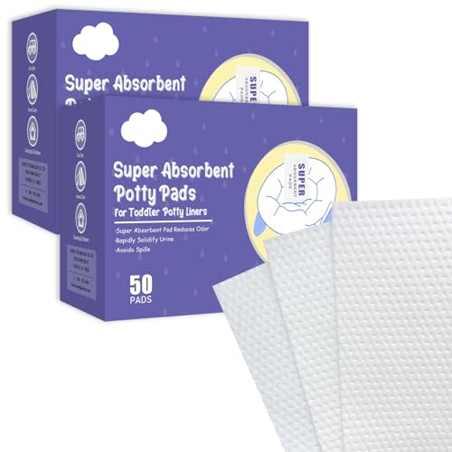 100 Packs Super Absorbent Urine Pads Portable Child Used with Travel Potty Bags Disposable Liners for Toddlers, Toilet Seat for Kids Pee Training