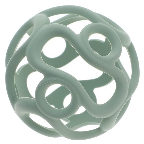 Silicone Teething Ball Toy, Tactile Sensory Ball Toy for Babies, Easy to Hold Design, Stretchy, Squisly, Soft (Moody Blue)