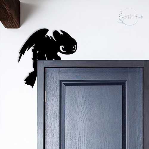 Toothless Dragon Metal Door Topper,Viking-Inspired Fantasy Decor,How To Train Your Dragon Art for Home/Door, Dragon Lover Gift