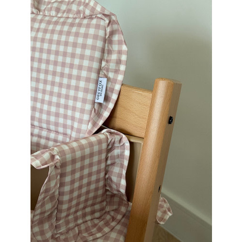 Blush Gingham 2 in 1 Cushion for Stokke Trip Trap Highchair