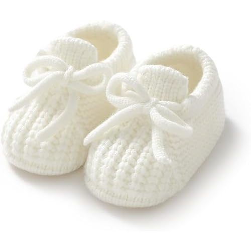 DovFanny Baby Booties Newborn Baby First Shoes Cozy Warm Knit Soft Booties for Toddler Infant Boy Girl
