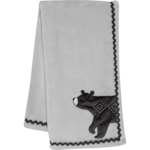 Woodland Forest Fleece Bear Nursery Baby Blanket
