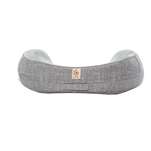 Ergobaby Breastfeeding Pillow with Cover, Natural Curve, Heathered Grey