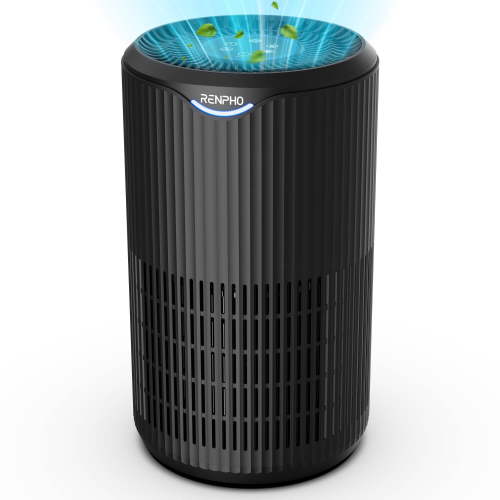 RENPHO HEPA Air Purifier Black, Large Room 1400 Sq.ft, Allergies, Asthma, Pet Hair, Quiet Sleep Mode