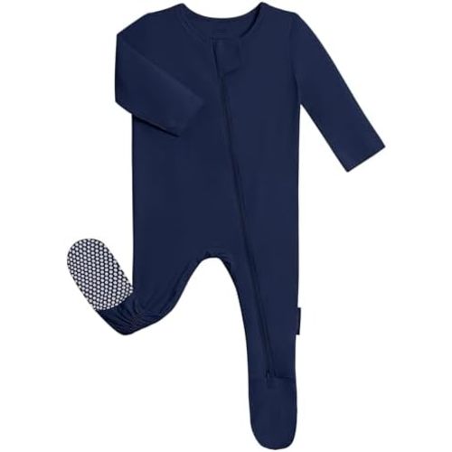 PurComfy Baby Zipper Footie Pajamas, Supersoft Bamboo Rayon Baby Footed Pjs Boy Girl 0-3-6-9-18-24 Month Coverall Sleepers