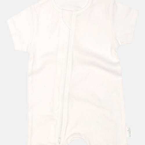 Dreamtime Organic Onesie S/S | 100% Cotton Enclosed foot | Cream Cream | Toshi Official