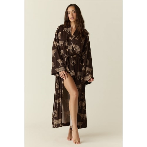 Kaia Cloud Jersey Kimono Robe in Savanna – MASONgrey
