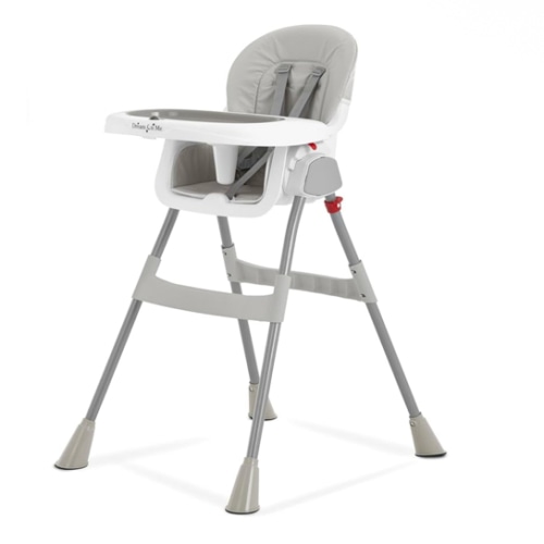 Dream On Me Portable 2-in-1 Tabletalk High Chair, Convertible Compact High Chair, Light Weight Portable Highchair, Grey