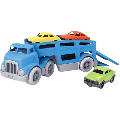 Green Toys Car Carrier, Blue - Pretend Play, Motor Skills, Kids Toy Vehicle. No BPA, phthalates, PVC. Dishwasher Safe, Recycled Plastic, Made in USA.