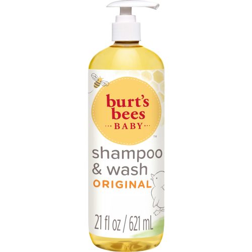 Burt's Bees Baby Shampoo and Wash, Original, Tear Free, Pediatrician Tested, 98.7% Natural Origin, 21 Fluid Ounces - 21 Ounce (Pack of 1)