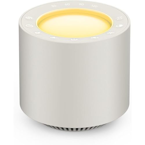 White Noise Sound Machine: Red Light Therapy Sleep Sound Machine with 38 Soothing Sounds & Calming Womb Soother, Memory Function, Dimmable Nursery Night Light with Timer for Baby Adult Gift