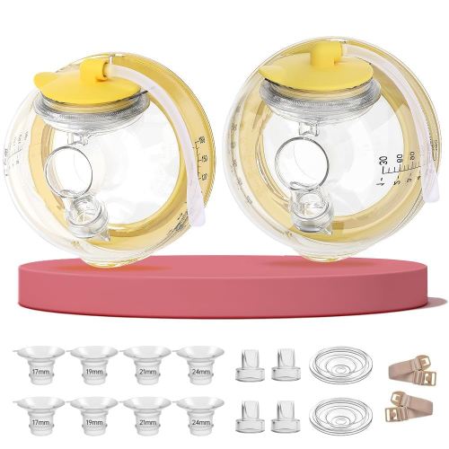 Hands-Free Collection Cups for Medela Breast Pumps - Compatible with Freestyle Flex/Pump in Style with MaxFlow/Swing Maxi Pump Parts, Includes 27mm Flange + 17/19/21/24mm Inserts
