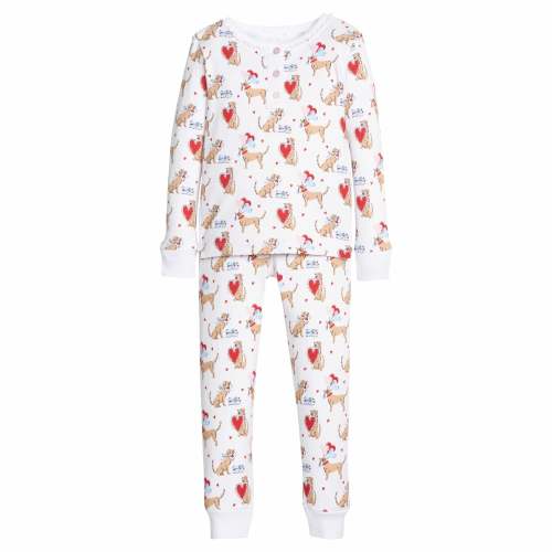 Ruffled Printed Jammies - I Woof You