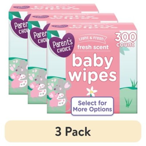(3 pack) Parent's Choice Fresh Scent Baby Wipes, 300 Count (Select for More Options)