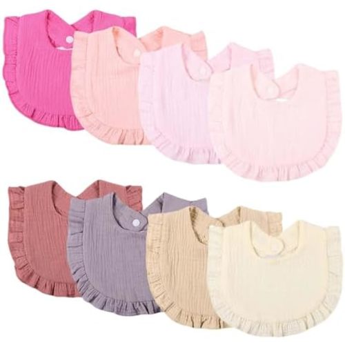 Muslin Baby Bibs for Drooling & Teething Baby 8 Pack