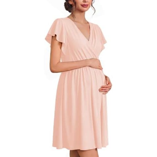 Ekouaer Cotton Labor and Delivery Gown Nursing Nightgown Pajamas Dress
