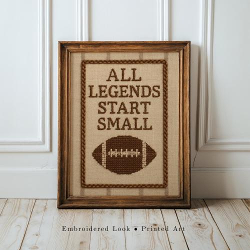 Vintage Football Nursery Print | All Legends Start Small