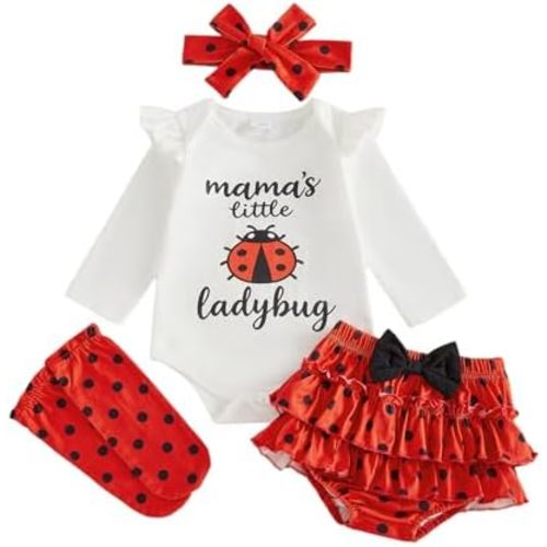 Newborn Baby Girl Halloween Christmas Outfit Long Sleeve Romper Shorts Set