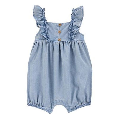 Baby Girl Carter's Chambray Flutter Strap Romper