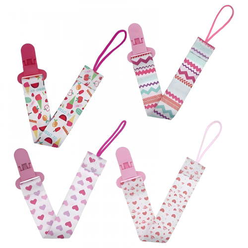 XIRQI 4Pcs Pacifier Clip,Versatile Design with Wide Compatibility Pacifier Holder,Skin-Friendly Material, Soft and Comfortable Binky Clips