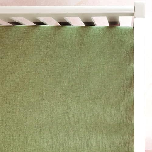 GRSSDER Soft Muslin Crib Sheet 1 Pack, 100% Cotton Crib Sheets with Deep Pocket for Boys and Girls, Fit Standard Crib Mattresses 52" x 28" Safe and Snug, Olive Green