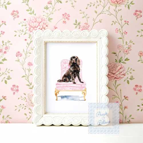 Boykin Spaniel Art Print: Chinoiserie Dog Portrait