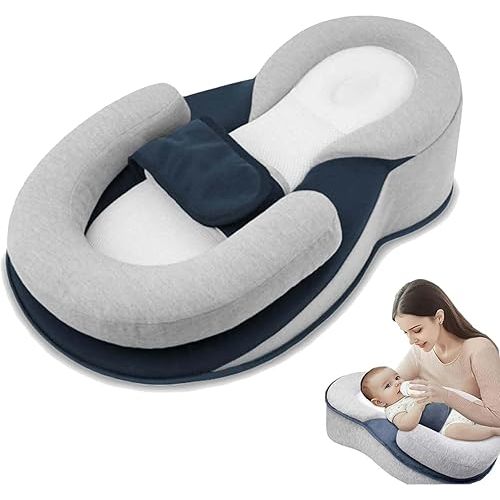 Restnest Baby Bed Acid Reflux with Strap, Keesley Rest Nest Baby Bed for Reducing Spit-Up, Babies Feeding Support Pillow (Regular)