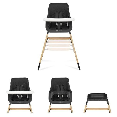 Dream On Me Nibble Wooden Compact High Chair in Black