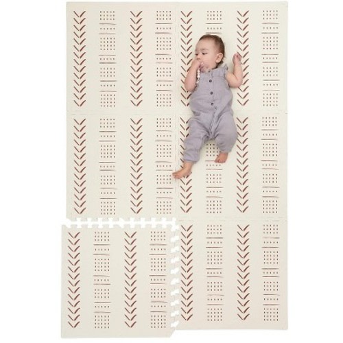 CHILDLIKE BEHAVIOR 72" x 48" Baby Play Mat With Interlocking Floor Tiles