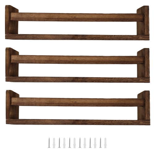 3Pcs Floating Nursery Book Shelves Wooden Wall Mounted Bookshelf White Floating Storage Shelves for Bedroom Bathroom Toy