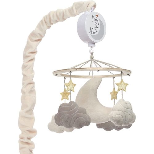 Lambs & Ivy Goodnight Moon Musical Baby Crib Mobile Soother Toy - Stars/Clouds