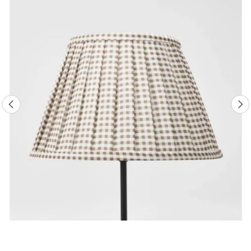 Gingham Pleated Lamp Shade Brown - Threshold™ designed with Studio McGee