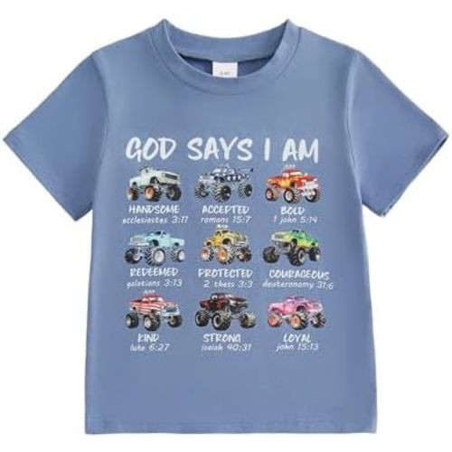 PUHHAPIEY Toddler Baby Boy T-Shirts God Says I Am Dinosaurs Tee