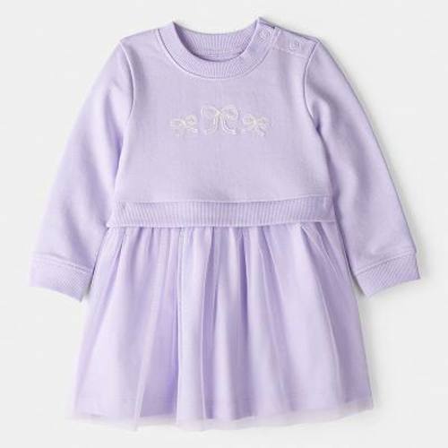 Baby Girl Carter's Bow Print Tulle Cotton Dress