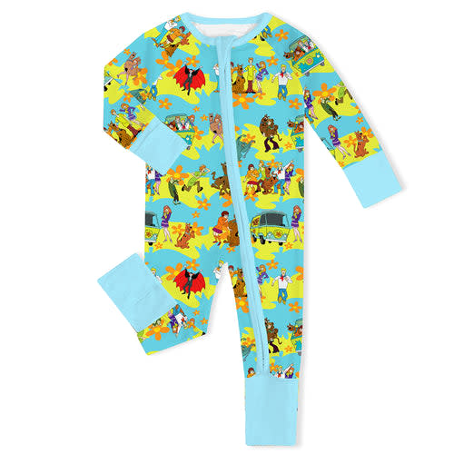 Mystery Adventure Great Dane Dog Blue Baby Bamboo Zipper Romper Pajama – FancyPrince