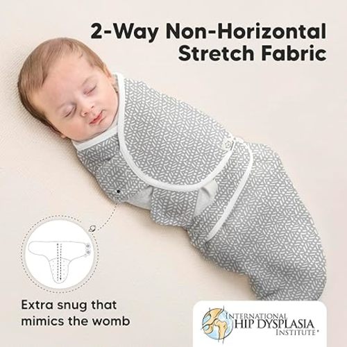 3-Pack Organic Baby Swaddle Sleep Sacks - Newborn Swaddle Sack, Ergonomic Baby Swaddles 0-3 Months, Swaddles for Newborns, Baby Sleep Sack, Baby Swaddle Blanket Wrap, Baby Essentials (Nordic)