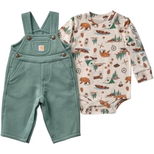 Carhartt Baby Boys' Bodysuit & Fleece Overall Set