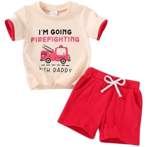 Happy Town Toddler Boy Clothes Baby Summer Outfit Casual T-Shirt and Shorts Set 2 Piece Infant Clothing