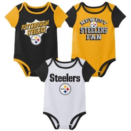 NFL Pittsburgh Steelers Infant Boys' AOP 3pk Bodysuit, Size: 6-9M