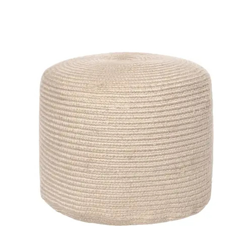 Braided Cable Indoor/Outdoor Pouf | Beige