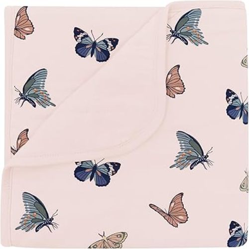 KYTE BABY Baby Blanket in Blush Butterfly