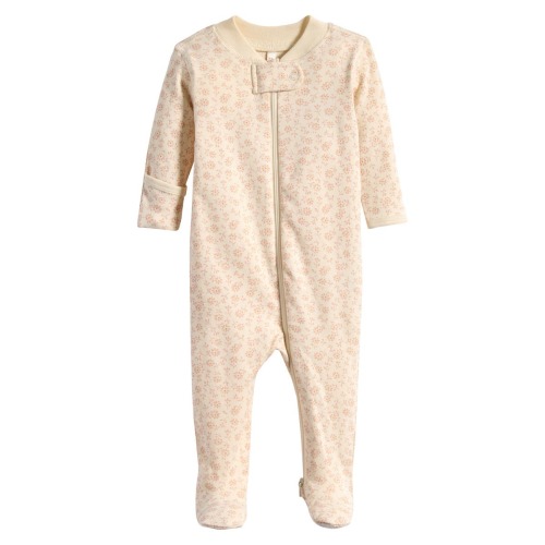 Floral Zip Footie, 0-3M