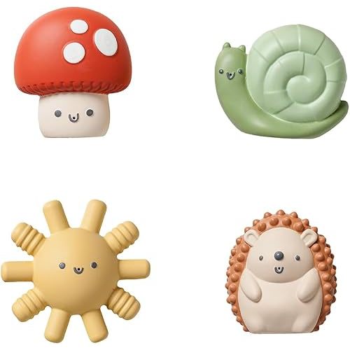 Itzy Ritzy Baby Bath Toys, Water Squirting Sensory Toys with 4 Characters
