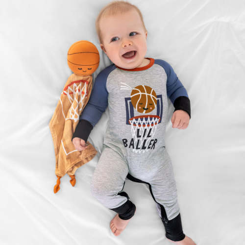 Black Lil Baller Crescent Zippy – Little Sleepies