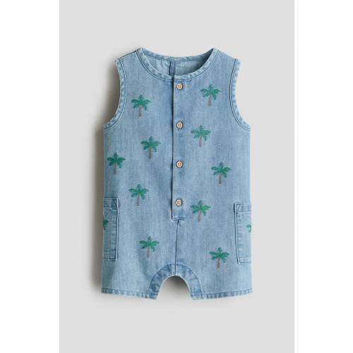 EMBROIDERED-DETAIL ROMPER SUIT