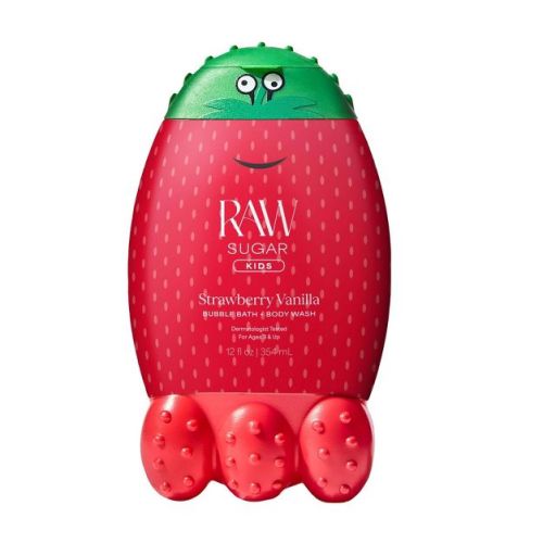 Raw Sugar Kids' Gentle Nourishing Bubble Bath + Body Wash - Strawberry Vanilla - 12 fl oz: Vegan, Recommended for Normal, Combination, Dry Skin