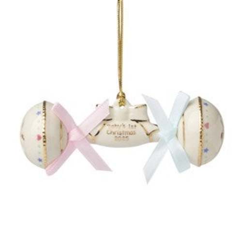 Lenox 2025 Baby's 1st Christmas Rattle Ornament