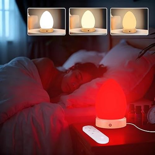 670nm Red Light Therapy Lamp for Sleep & Relaxation, 10000 Lux Sun Lamp with Remote Control, Dual Function Sleep Aid and Sunlight Lamp, 4-Color Night Light to Improve Sleeping for Adult & Kid
